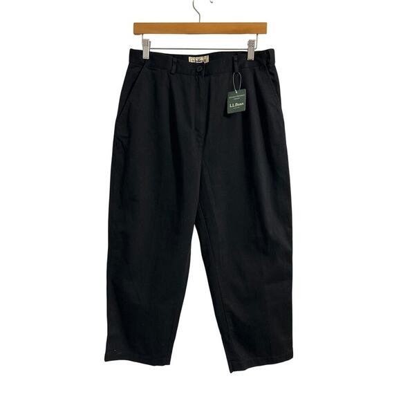 L.L. Bean Women’s Capris Pants Navy Size 12 High Rise Wrinkle Resistant NWT - Picture 1 of 8